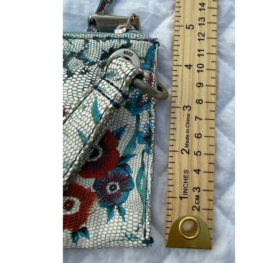 Rare Hobo Floral Leather Wristlet Clutch Bag Boho Snakeskin Print 2024370001